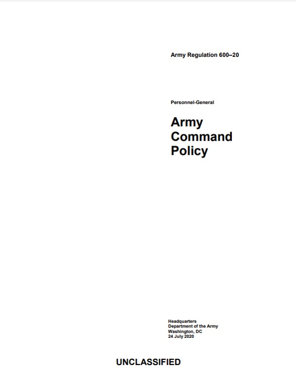 Army Regulation 600-2 from the Army Command Policy